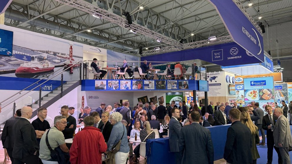 Alþjóðlega sjávarútvegssýningin Seafood Expo Global í Barcelona á Spáni er gríðarlega stór. Bás Samh…