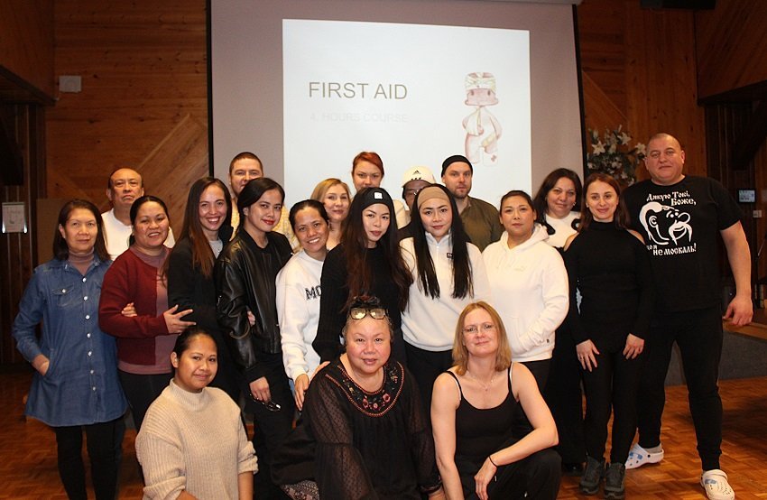 Einn hópurinn sem sótti skyndihjálparnámskeiðið / myndir samherji.is