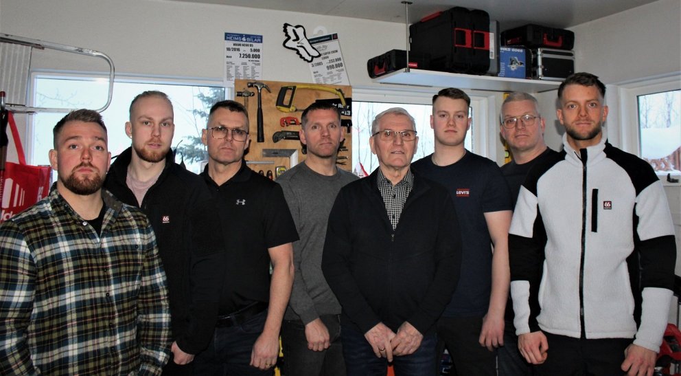 Vélstjórarnir komu saman á Þorláksmessu: F.v.: Arnór Reyr Rúnarsson, Axel Reyr Rúnarsson, Rúnar Júlí…